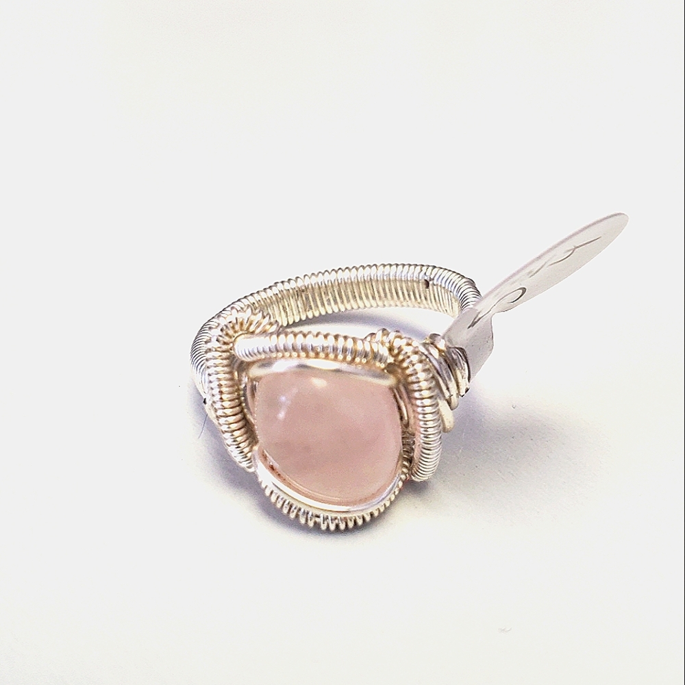 "Simply Rose" Rose Quartz Handmade Ring size 5.75